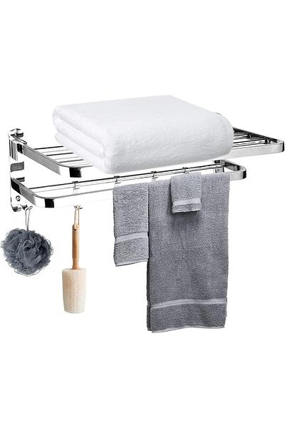 Generic Towel Rack,Bathroom Stainless Steel Towel Holder,Towel Shelf with Double Towel Bars,Wall Mount Towe
