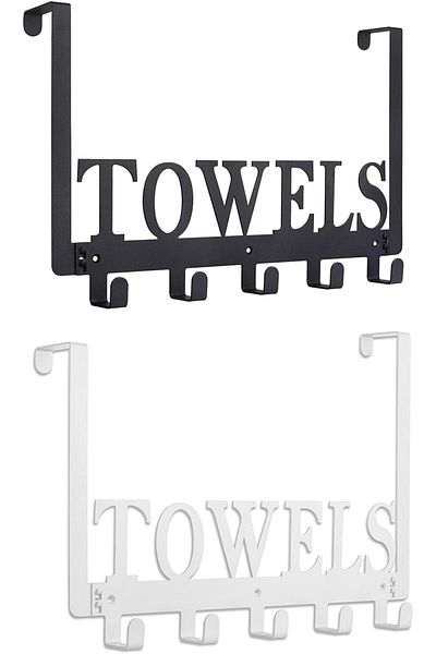 Generic ALMEKAQUZ 2Pack Towel Hooks for Bathroom Over the Door Hooks Wall Mount Rack Holder, Heavy Duty Rob