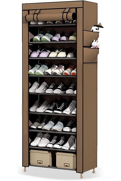 Generic YAQOOT™ 10 Tiers Shoe Rack Storage Box for 27 Pairs, Foldable Shoe Rack, Foldable Shoes Organizer C