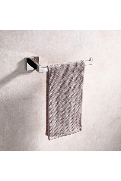 Generic TASTOS Premium Stainless Steel Hand Towel Holder - Square Wall-Mounted, Polished Chrome