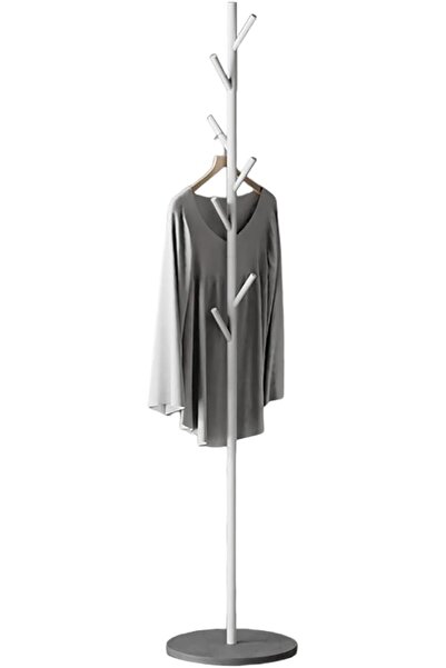 Saharaz Standing Clothes Rack,Different Height Hanging Options, Sturdy Rock Slab Round Base, (Grey)