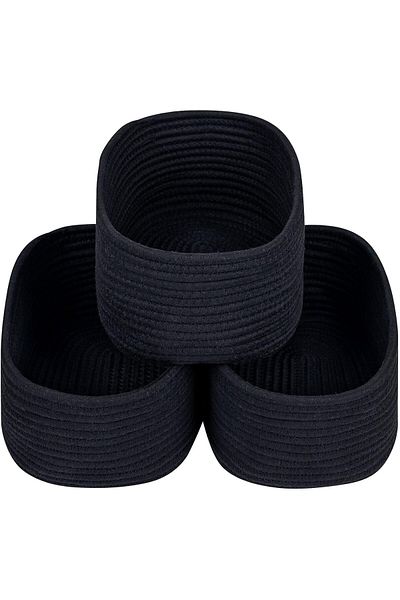 Generic CubesLand Black Baskets Bins for Organizing,Small Woven Storage Baskets for Shelves,Cute Closet Cub