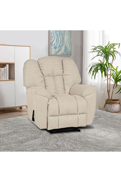 Lazy Vibes Canvas Recliner Chair | Modern Rocking Chair in Luxury Linen Fabric