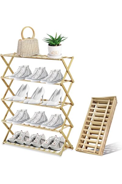 SKY TOUCH Bamboo Shoe Rack