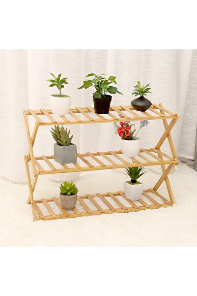 HOMEPRO Foldable 3-Tier Bamboo Shoe Rack Multipurpose, Foldable Shoe Rack Sta...