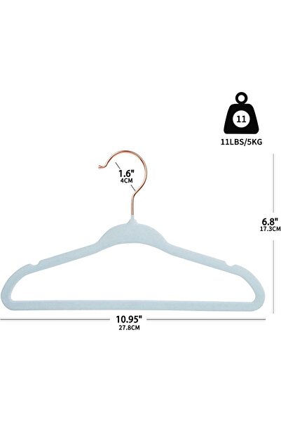 Generic ManGotree Velvet Children's Hangers with 360° Rose-Gold Hook, Non-Slip, Slim, Space-Saving, 15 Pack