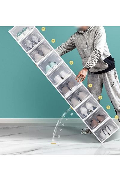 Generic Coclux Shoe Box, 12 Pack Shoe Storage Boxes Shoe Boxes Clear Plastic Stackable, Shoe Organizer Cont