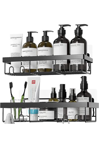 SULFAR رف حمام، قطعتان من رفوف الاستحمام الزاوية المثبتة على الحائط من الفولا...