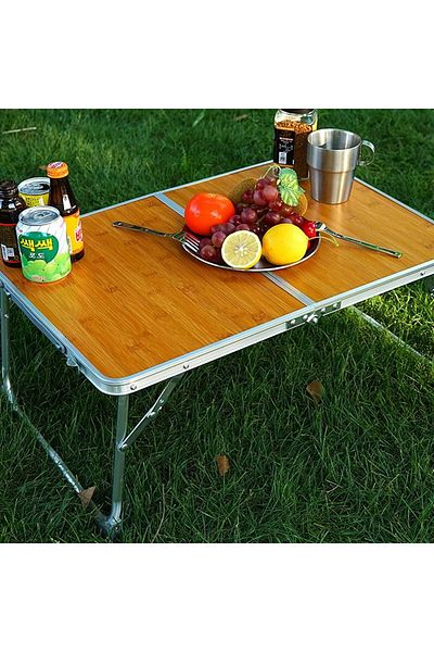 Generic Product Folding Table, Bamboo Desktop for Outdoor, Indoor, Travel, Picnic, Camp, BBQ - 24x15.9x10.6