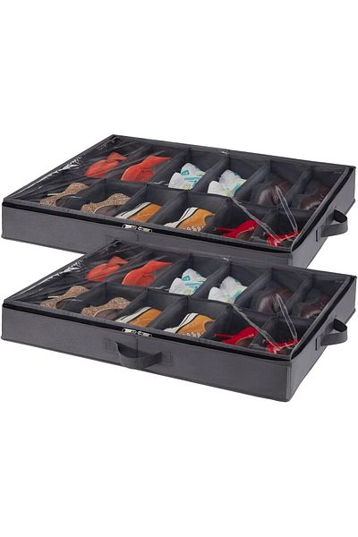 Generic Lifewit Under Bed Shoe Storage Organizer Set of 2, 4.3 Inches Tall Low Profile Fabric Shoes Contain