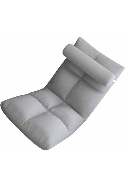 Generic Jiawu Folding Floor Chair, 8 Grids Non-Slip Soft Folding Sofa Chair for Living Room (Gray)