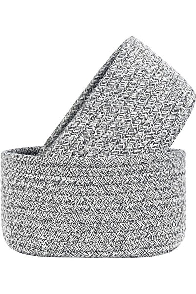 Generic 2 Pcs Natural Cotton Small Storage Baskets for Organizing for Montess...