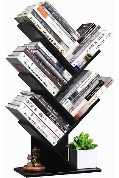 Generic Toriseek 5 Shelf Bookshelf Free Standing Bookcase Small Space Book Tower for Books Magazine, Office