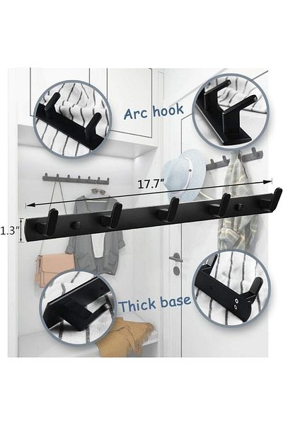 Generic Wall Mount Coat Hooks Heavy Duty Aliminum Hooks for Hanging Towel Hat Robe Cloth Organizer for Bath