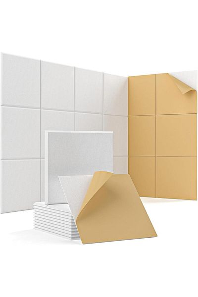 Generic Sound Absorbing Board,12PCS Self-adhesive Acoustic Panels,Square Acoustic,High Density Sound Proof