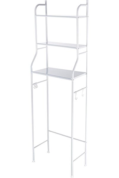 Generic Showay Bathroom Storage Shelf Toilet Storage Rack Bathroom Space Saver 3 Tier With Hook Multi-Funct