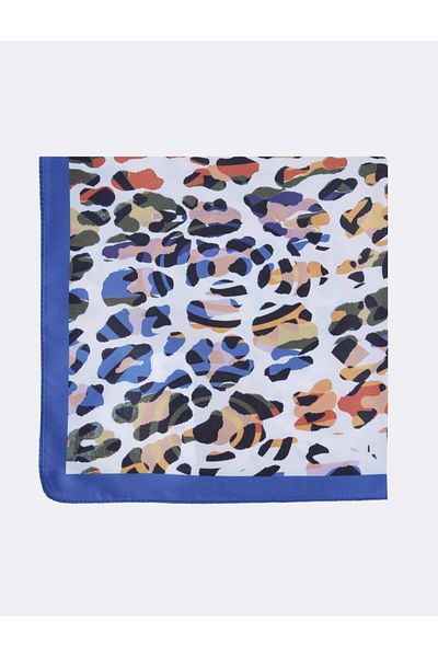 Jimmy Key Navy Blue Patterned Woven Scarf