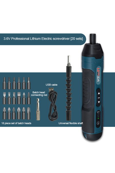 Choice1 B-20PCS Set 1300MAH Rechargeable Cordless Electric Screwdriver Set 3....