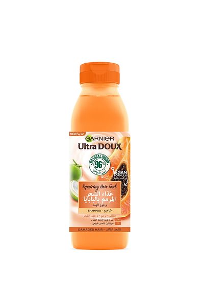 Garnier Ultra Doux Repairing Hair Food Shampoo Papaya & Coconut 350 ml