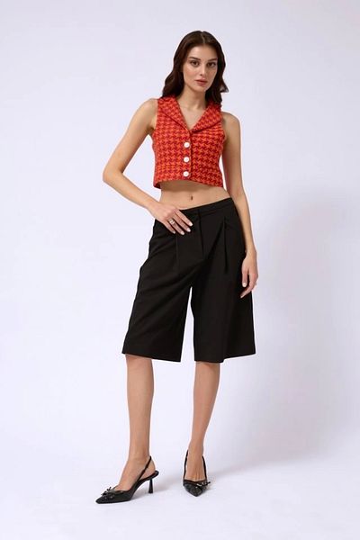 nedo7 Houndstooth Crop Vest