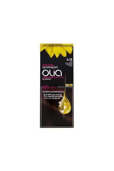 Garnier Olia 4.15 Iced Chocolate Permanent Hair Color – Ammonia-Free, Oil-