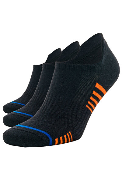 SONNORS 3 чифта спортни чорапи с двойна лента, черни, за жени и мъже, от памук