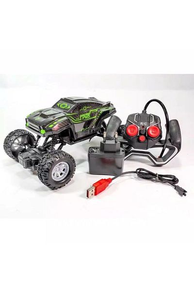 ETHEM Toy Green Rock Crawler Colorful Cool Lights Remote Control Car Lh-C026