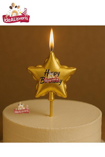 Bkmc HAPPY BİRTHDAY YILDIZ GOLD MUM