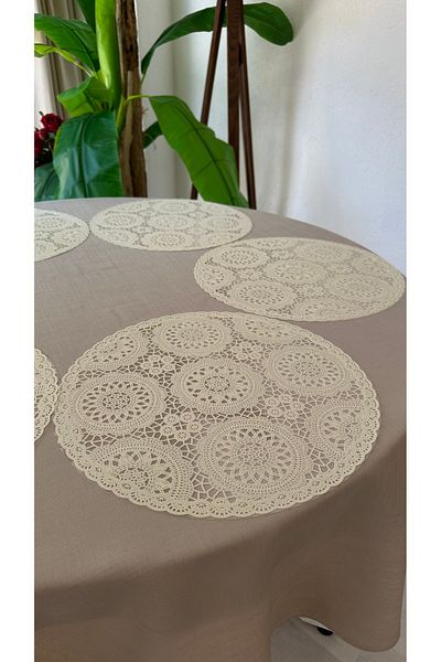 Decamor home 6 bucăți ușor de curățat dantelă aspect cremă American Service Supla