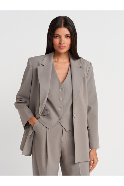 Dilvin 60759 Blazer Ceket-Çağla