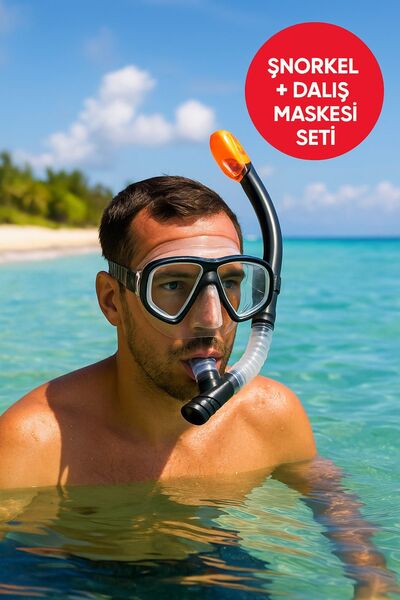 TOYFEST AquaPro Şnorkel + Maske Seti - Havuz-Deniz Maske ve Şnorkel Set + 14 Yaş