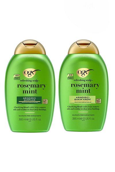 OGX Rosemary Mint (Contains Rosemary & Mint) Purifying Shampoo + Hair Care Cream 385 ml