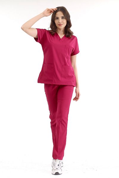 ÇİZGİ MEDİKAL Set uniform de înaltă calitate Lycra Cherry Scrub