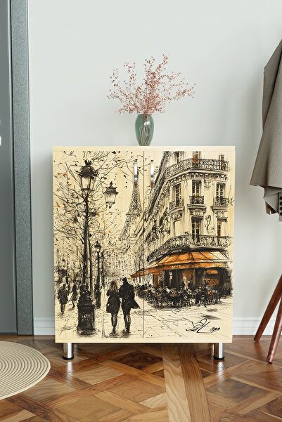 Hediyeler Kapında Evening in Paris 4 Raflı Ayakkabılık Antre Hol Çok Amaçlı Ayakkabı Dolabı