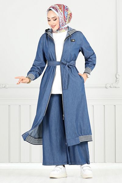 ModaMerve Set de blugi cu glugă 351MSS941-M Blugi închis