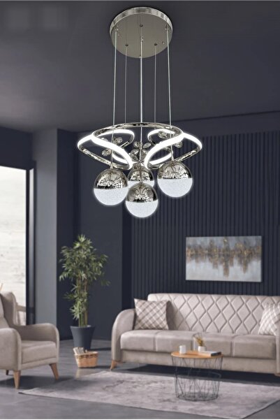 ÖZGÜL AYDINLATMA Dora 4 Toplu 3 Renk ( Sarı Beyaz Ve Gün Işığı ) Krom Led Avize