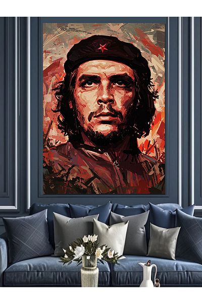 Tablomega Che Guevara Decorative Canvas - Mdf Wooden Painting