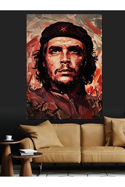 Tablomega Che Guevara Decorative Canvas - Mdf Wooden Painting
