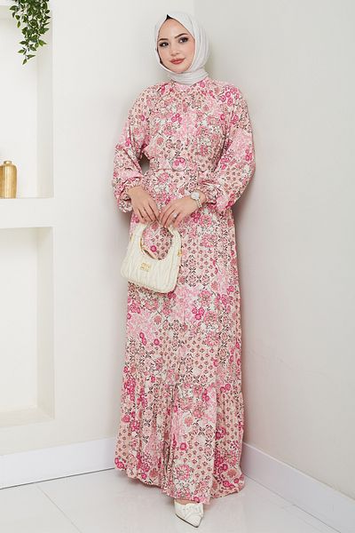 InStyle Azalea Flower Pink Viscose Dress