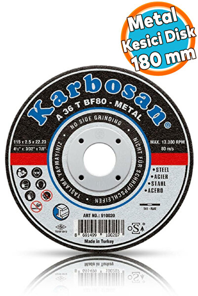 NZB Metal Kesici Taş Disk Taşlama Spiral Demir Kesme Diski 180x3.0x22.23 mm