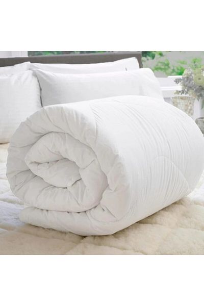 Pucioasa Winter wool quilt type duvet 180x210cm, damask front, Pucioasa, white