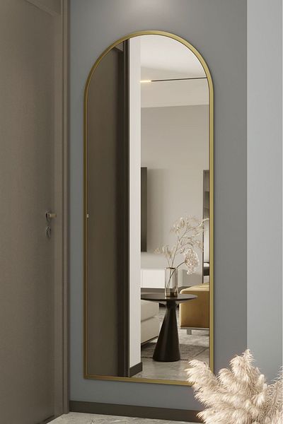 Marsah Home Oglinda De Perete Semiovala 180x70 Cm Auriu