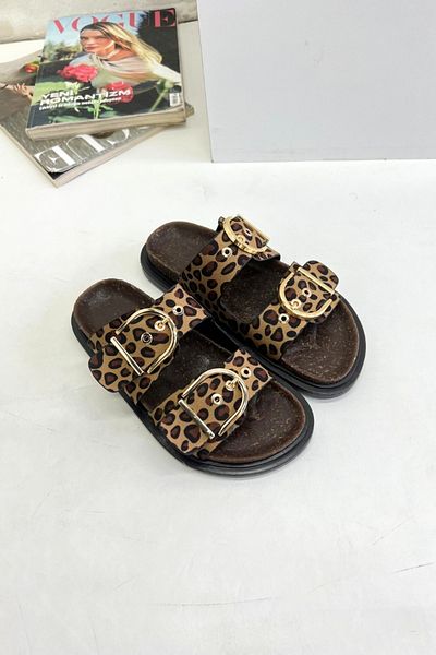 inizio Γυναικείες παντόφλες με ανατομική σόλα Leopard SV41