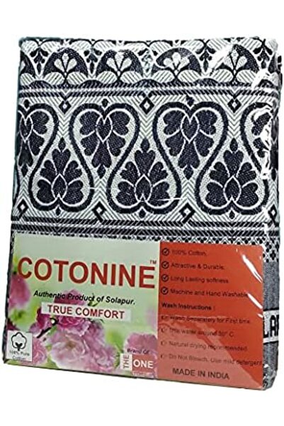 Generic Theone Solapur Chaddar Cotton Blanket, 5 X 7.5Ft, Blue, Durable