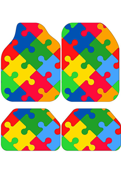 BigArts Home Renkli Puzzle Dekor Oto Paspas Takımı Tüm Modellere Uyumlu Makin...