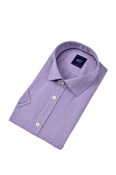 KAMER Men's Classic Dobby Short Sleeve Shirt 9398 Bgl-St04572