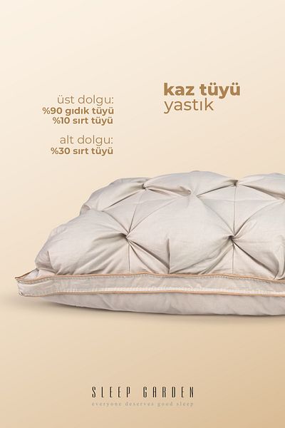 Sleep Garden Goose Feather Pillow with Jute Linen Bag (50X70)