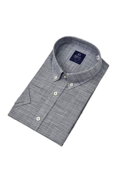 KAMER Men's Classic Piti Square Short Sleeve Shirt 9488 Bgl-St04570