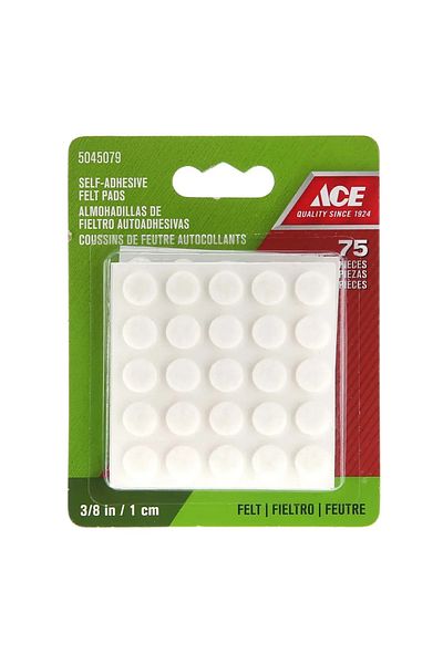 ACE Round Self-Adhesive Protective Felt Pads (0.95 cm)