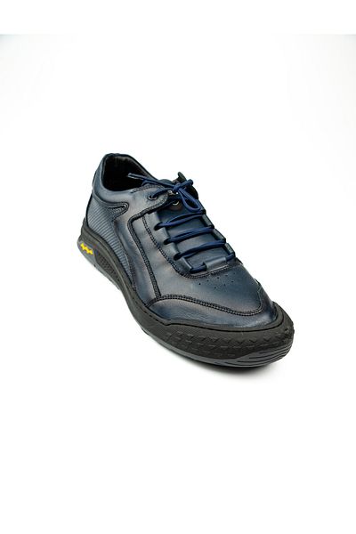 Nobel 4029 Navy Blue Skin Leather Men's Casual Shoes